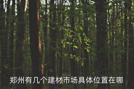 鄭州有幾個建材市場具體位置在哪