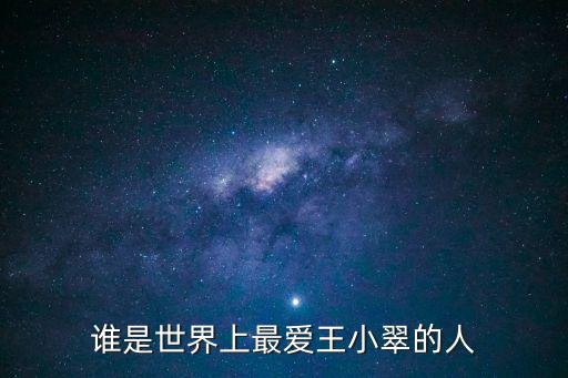 王小翠，誰是世界上最愛王小翠的人