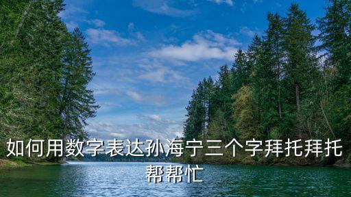 如何用數(shù)字表達孫海寧三個字拜托拜托幫幫忙