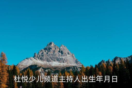 杜悅，杜悅少兒頻道主持人出生年月日
