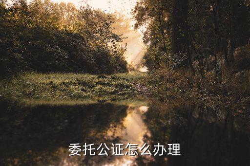 委托公證怎么辦理，委托公證怎么辦理
