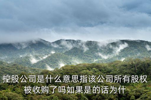控股公司什么意思，控股公司是什么意思指該公司所有股權(quán)被收購了嗎如果是的話為什