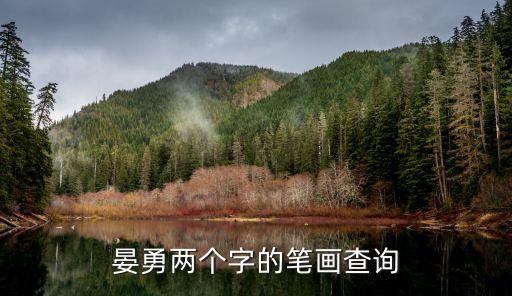 晏勇，晏勇兩個字的筆畫查詢