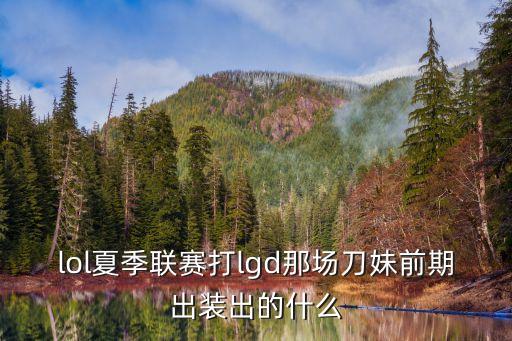 lol夏季聯(lián)賽打lgd那場刀妹前期出裝出的什么
