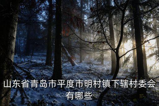 明村鎮(zhèn)，山東省青島市平度市明村鎮(zhèn)下轄村委會有哪些