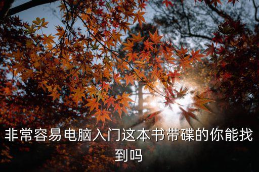 非常容易電腦入門這本書帶碟的你能找到嗎