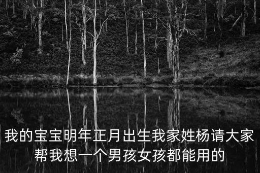 我的寶寶明年正月出生我家姓楊請大家?guī)臀蚁胍粋€(gè)男孩女孩都能用的