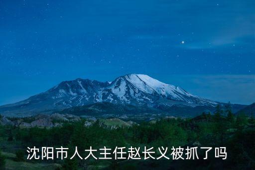 沈陽市人大主任趙長義被抓了嗎