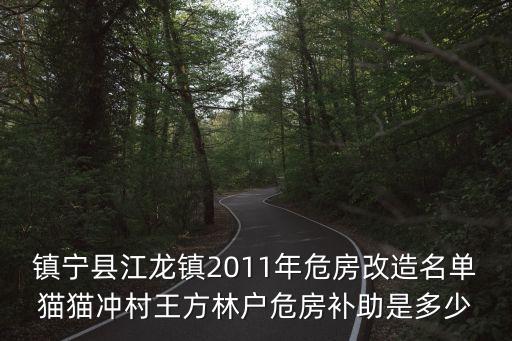 鎮(zhèn)寧縣江龍鎮(zhèn)2011年危房改造名單貓貓沖村王方林戶危房補(bǔ)助是多少