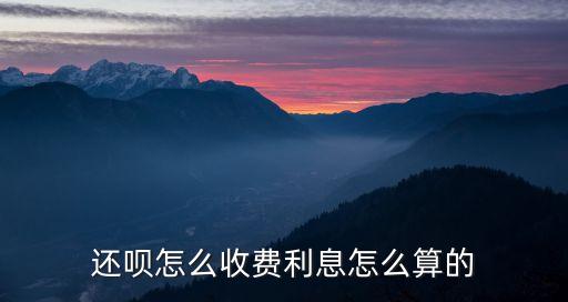 還唄怎么收費利息怎么算的