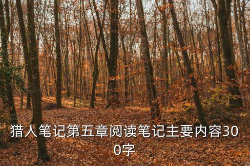 獵人筆記第五章閱讀筆記主要內(nèi)容300字