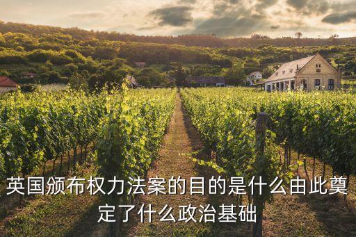 英國(guó)權(quán)利法案，英國(guó)頒布的目的是什么由此奠定了什么政治基礎(chǔ)