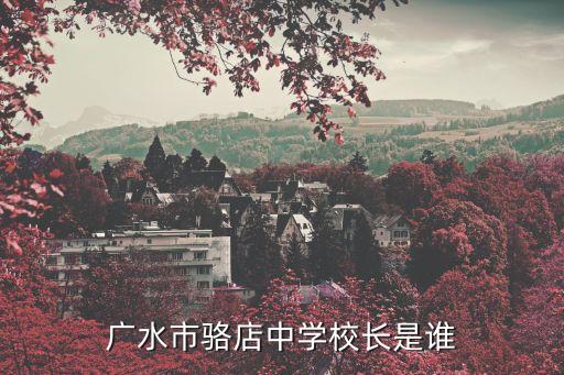 廣水市駱店中學校長是誰