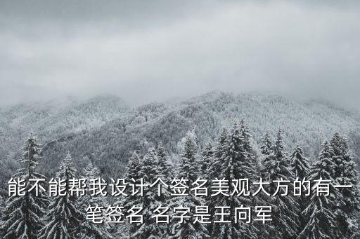 能不能幫我設計個簽名美觀大方的有一筆簽名 名字是王向軍