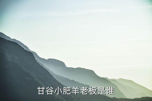 張鋼，甘谷小肥羊老板是誰