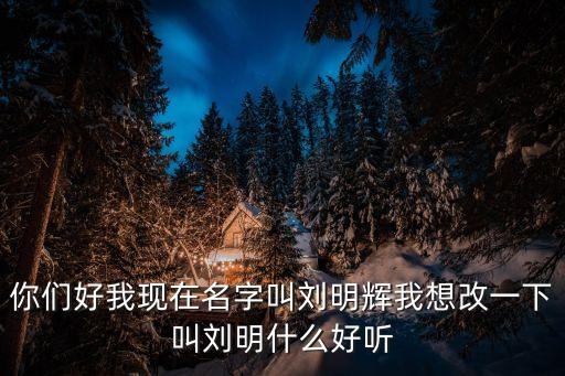劉明書，你們好我現(xiàn)在名字叫劉明輝我想改一下叫劉明什么好聽(tīng)