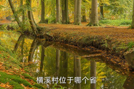 橫溪村，橫溪村位于哪個省