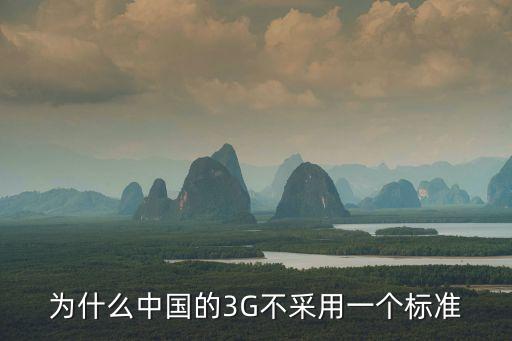 為什么中國的3G不采用一個標準