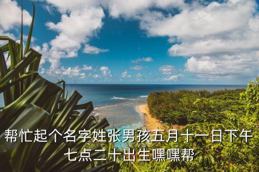 幫忙起個(gè)名字姓張男孩五月十一日下午七點(diǎn)二十出生嘿嘿幫