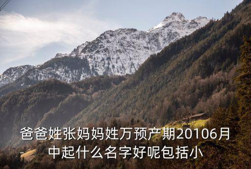 爸爸姓張媽媽姓萬預(yù)產(chǎn)期20106月中起什么名字好呢包括小