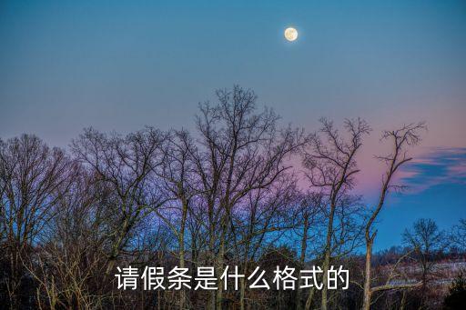 請假條是什么格式的