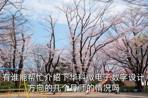 張科峰，有誰能幫忙介紹下華科微電子數(shù)字設計方向的幾個導師的情況嗎