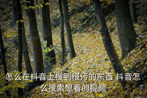 怎么在抖音上搜到很污的東西 抖音怎么搜索想看的視頻