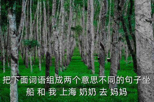 上海奶奶，把下面詞語(yǔ)組成兩個(gè)意思不同的句子坐船 和 我 上海 奶奶 去 媽媽