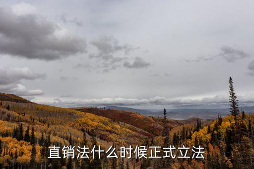 直銷法，直銷法什么時候正式立法