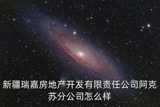 新疆瑞嘉房地產(chǎn)開(kāi)發(fā)有限責(zé)任公司阿克蘇分公司怎么樣