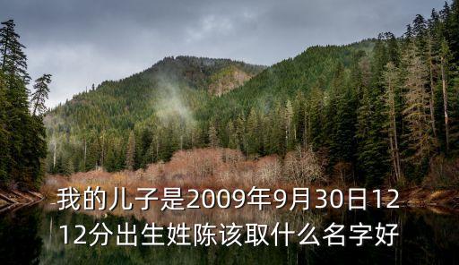 陳金權(quán)，我的兒子是2009年9月30日1212分出生姓陳該取什么名字好