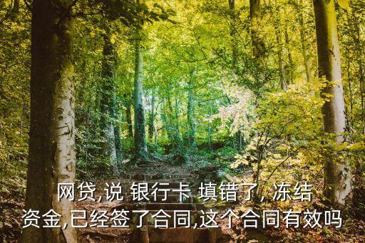 網(wǎng)貸銀行卡信息填錯(cuò)了資金被凍結(jié),網(wǎng)貸*簽了電子合同有效嗎