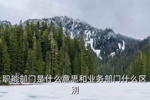 職能部門(mén)，通俗的講下職能部門(mén)到底是什么意思