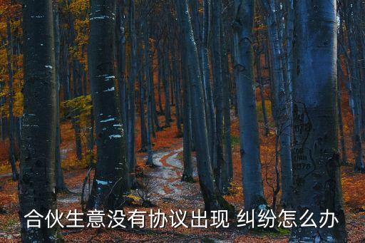 無(wú)合同合作產(chǎn)生糾紛怎么辦理