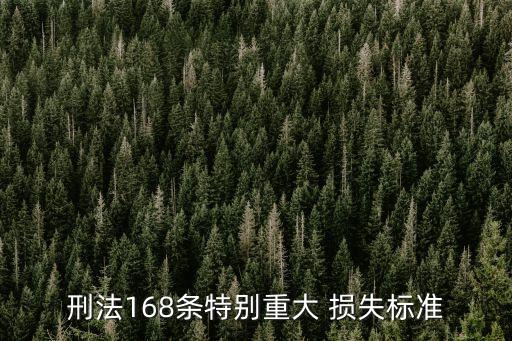 刑法168條特別重大 損失標(biāo)準(zhǔn)