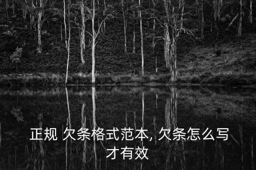  正規(guī) 欠條格式范本, 欠條怎么寫才有效