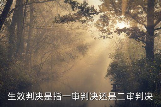 生效判決是指一審判決還是二審判決