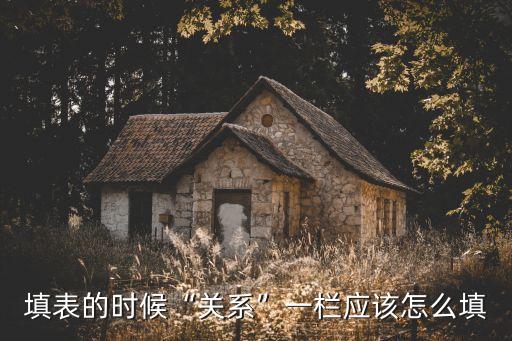 填表的時候“關(guān)系”一欄應(yīng)該怎么填