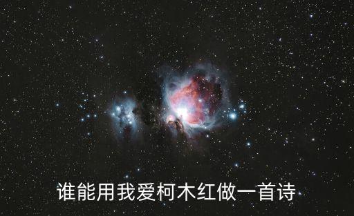 我的妻子很敬老，誰能用我愛柯木紅做一首詩