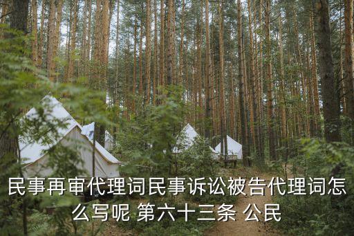 民事再審代理詞民事訴訟被告代理詞怎么寫(xiě)呢 第六十三條 公民