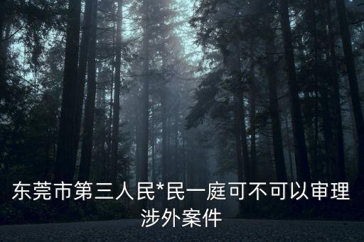 東莞第三人民*，東莞市第三人民*民一庭可不可以審理涉外案件