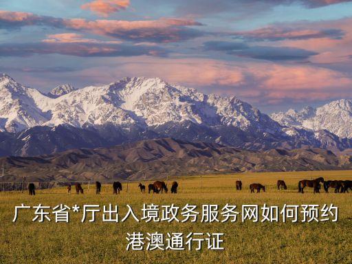 廣東省*廳出入境政務(wù)服務(wù)網(wǎng)如何預(yù)約港澳通行證
