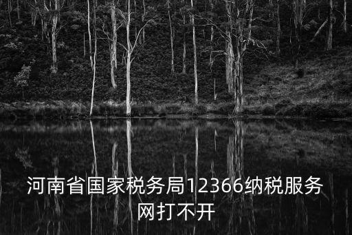 12366納稅服務(wù)平臺，河南省國家稅務(wù)局12366納稅服務(wù)網(wǎng)打不開