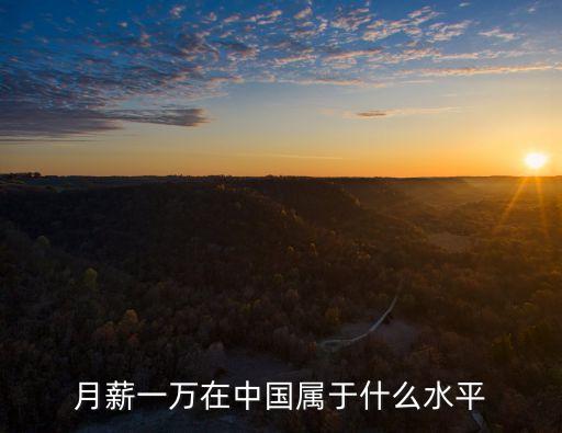 月薪一萬在中國屬于什么水平