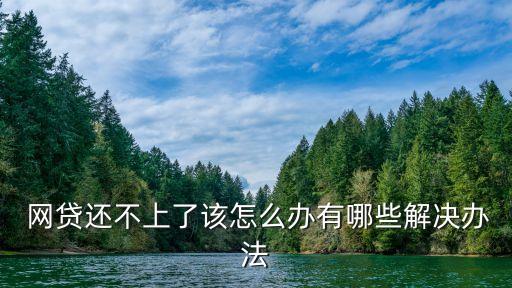  網(wǎng)貸還不上了該怎么辦有哪些解決辦法