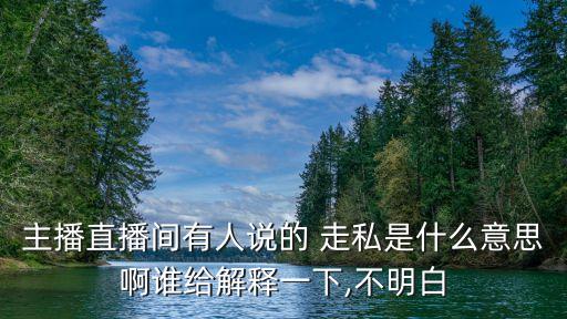 主播直播間有人說的 走私是什么意思啊誰給解釋一下,不明白