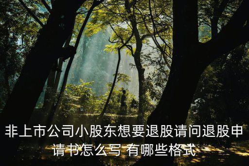 非上市公司小股東想要退股請(qǐng)問退股申請(qǐng)書怎么寫 有哪些格式