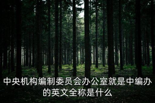 中央機(jī)構(gòu)編制委員會辦公室就是中編辦的英文全稱是什么