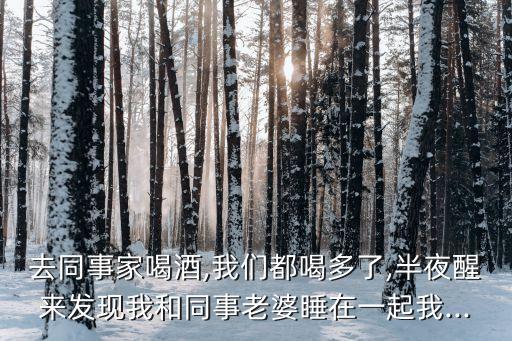 去同事家喝酒,我們都喝多了,半夜醒來發(fā)現我和同事老婆睡在一起我...