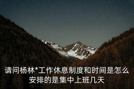 *作息，請問楊林*工作休息制度和時間是怎么安排的是集中上班幾天